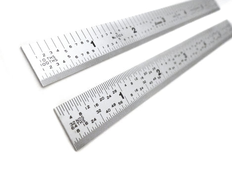 PEC Tools USA 6 Flexible Stainless 5R Machinist Engineer ruler / rule  1/64, 1/32, 1/10, 1/100