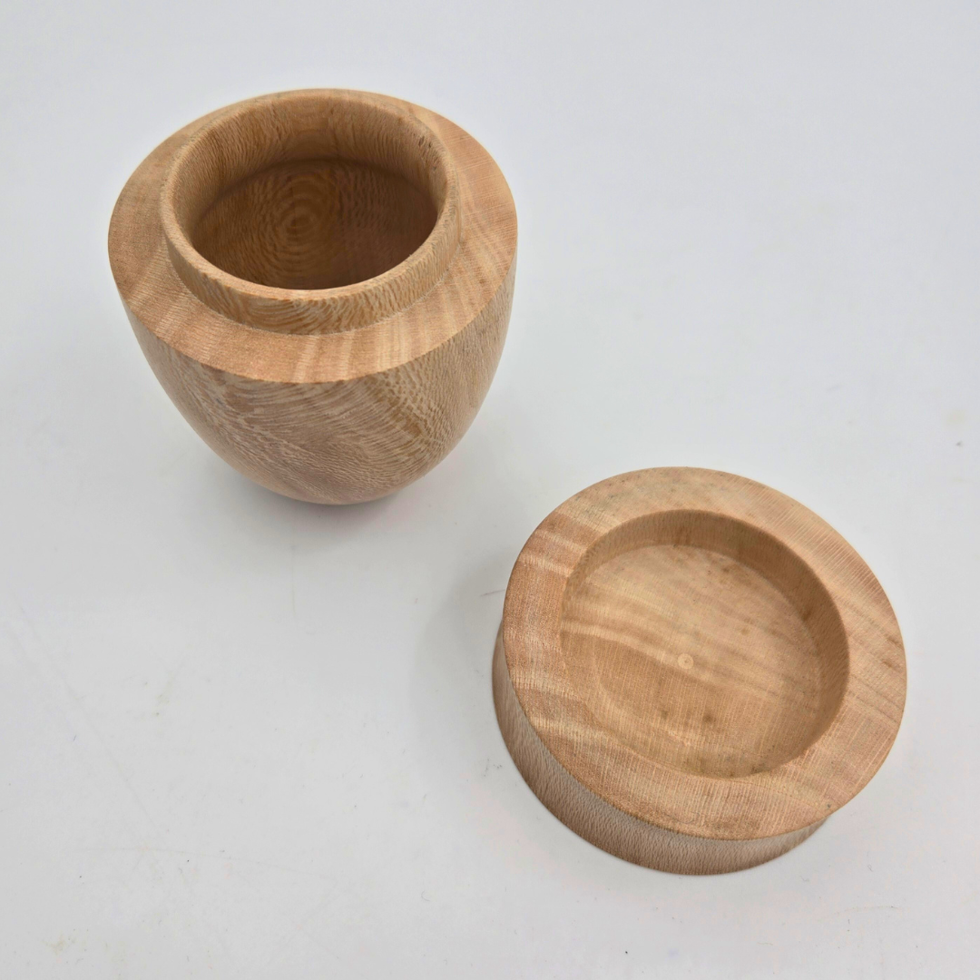 Turned Maple Mini Vase w/ Air Tight Lid