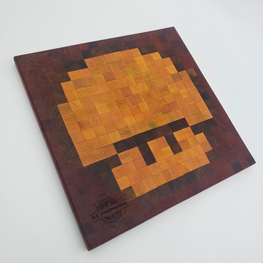 "8-Bit Mushroom" End Grain Cutting Board