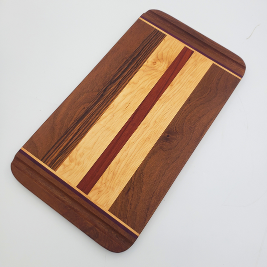 Cutting Board w/ Groove Handles & Exotic Woods