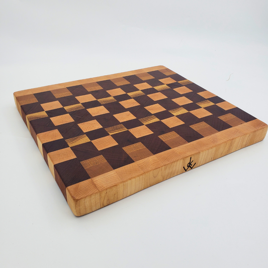 End Grain Checkered Cutting Board (14" x 12.5")