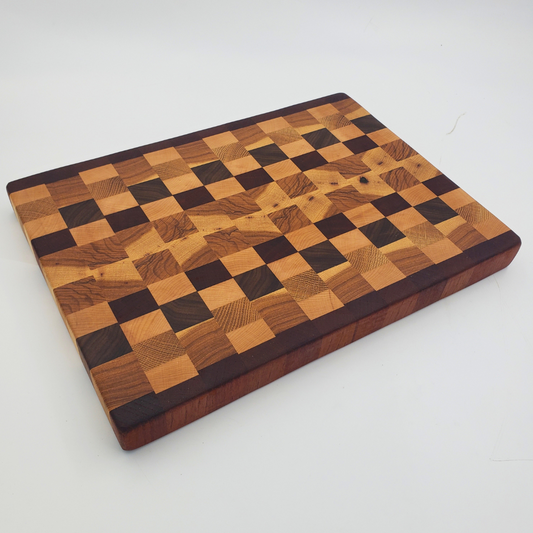 End Grain Checkered Cutting Board w/ Walnut Edges (16" x 11")