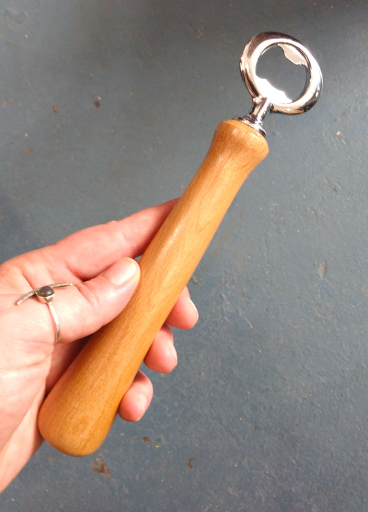 Long Handled Oak Bottle Opener