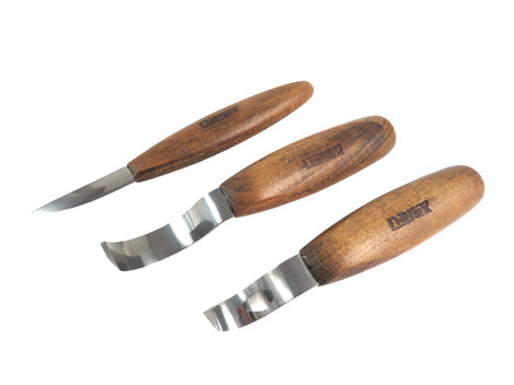 Spoon Carving Kit with Large and Small Right Hook Knives and Sloyd Carving Knife